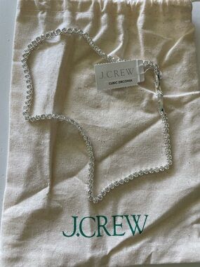 J. Crew Silver Cubic Zirconia Crystal Tennis Necklace